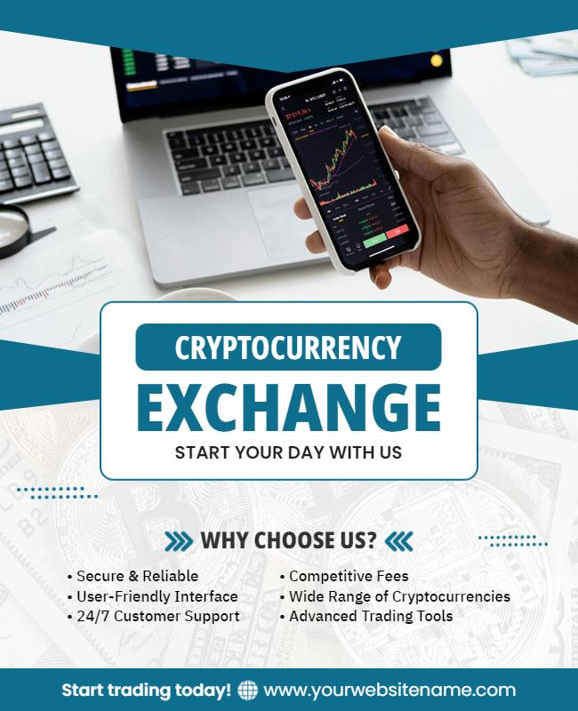 Cryptocurrency Exchange Service Promotion Flyer Template