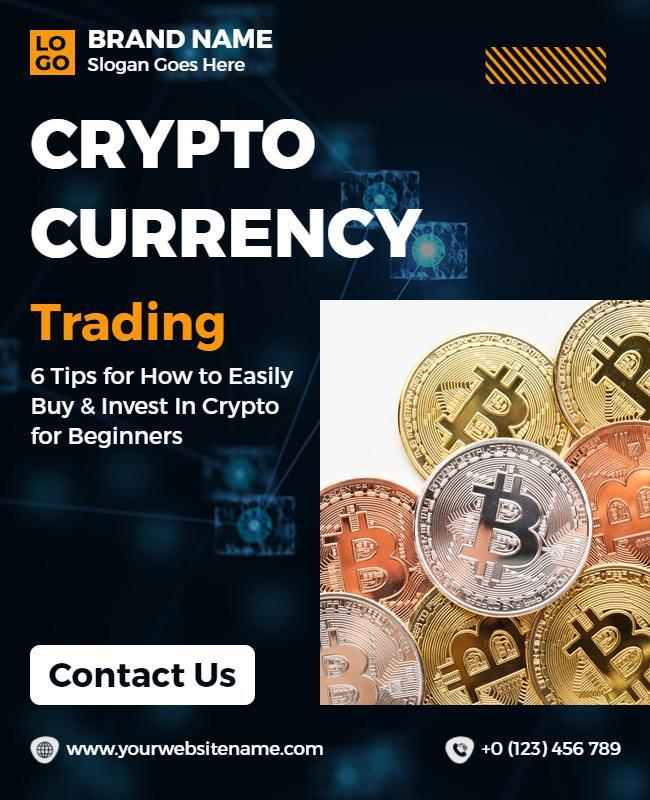 Cryptocurrency Trading Tips for Beginners Flyer Template