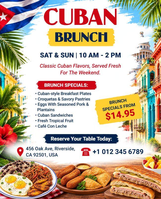 Cuban Brunch Weekend Event Flyer Template