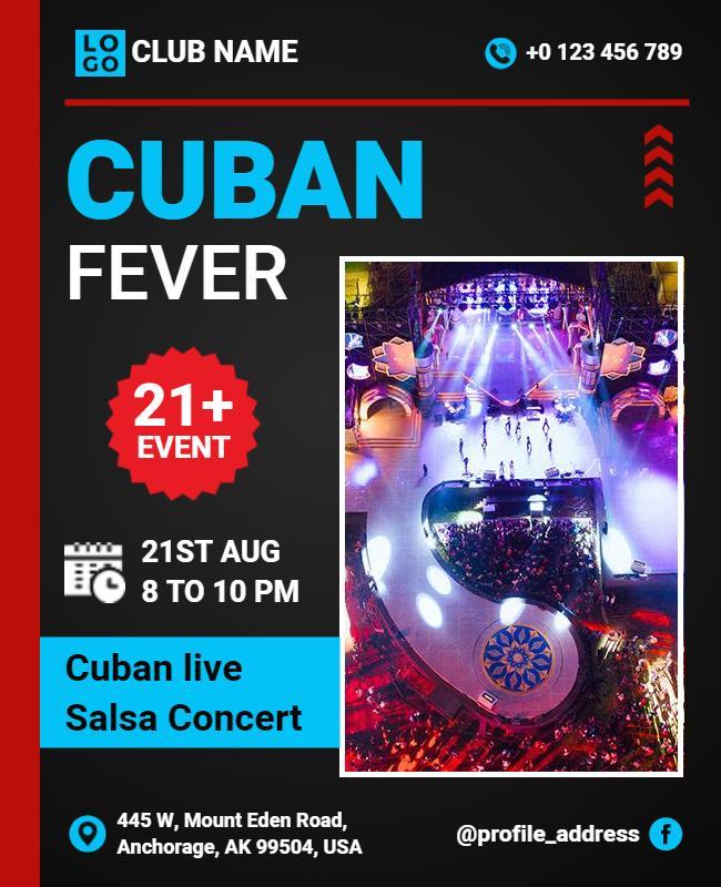 Cuban Live Salsa Concert Event Flyer Template