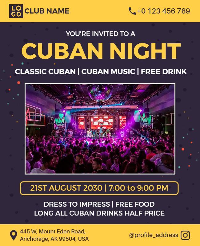 Cuban Night Celebration Event Flyer Template