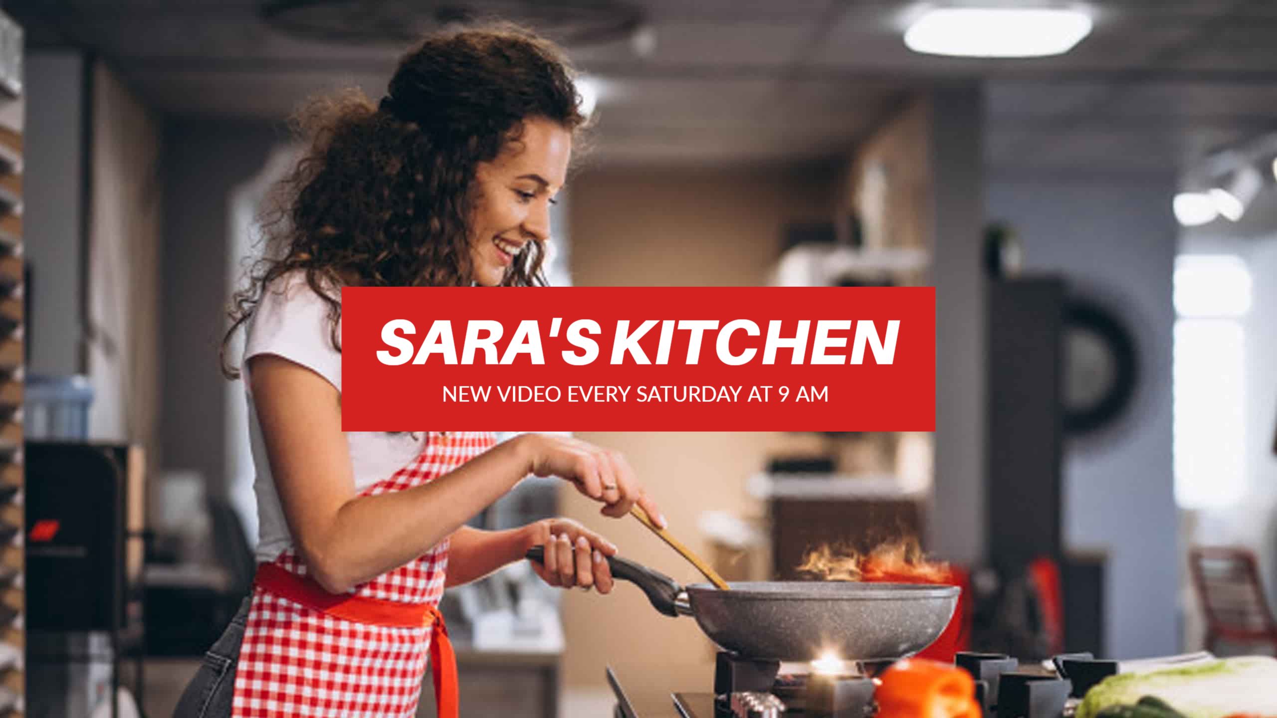 Culinary Activities with Toasted Colors in Sara's Kitchen YouTube Banner Template