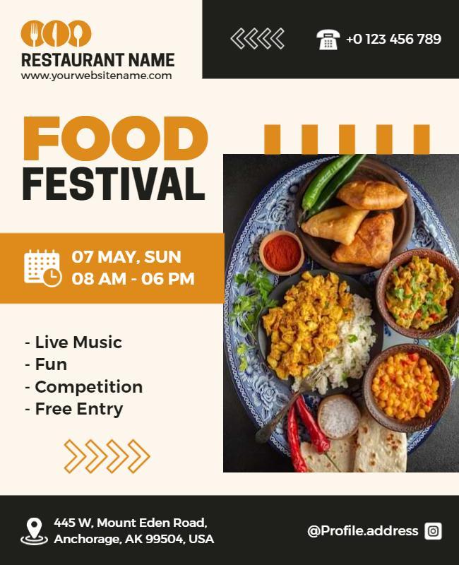 Culinary Food Festival Event Announcement Flyer Template