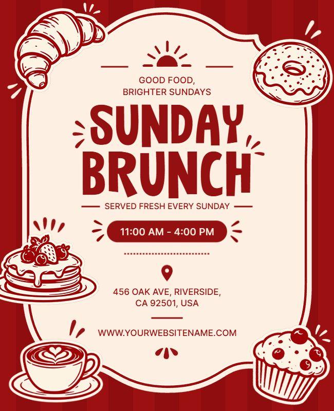 Culinary Sunday Brunch Gathering Flyer Template
