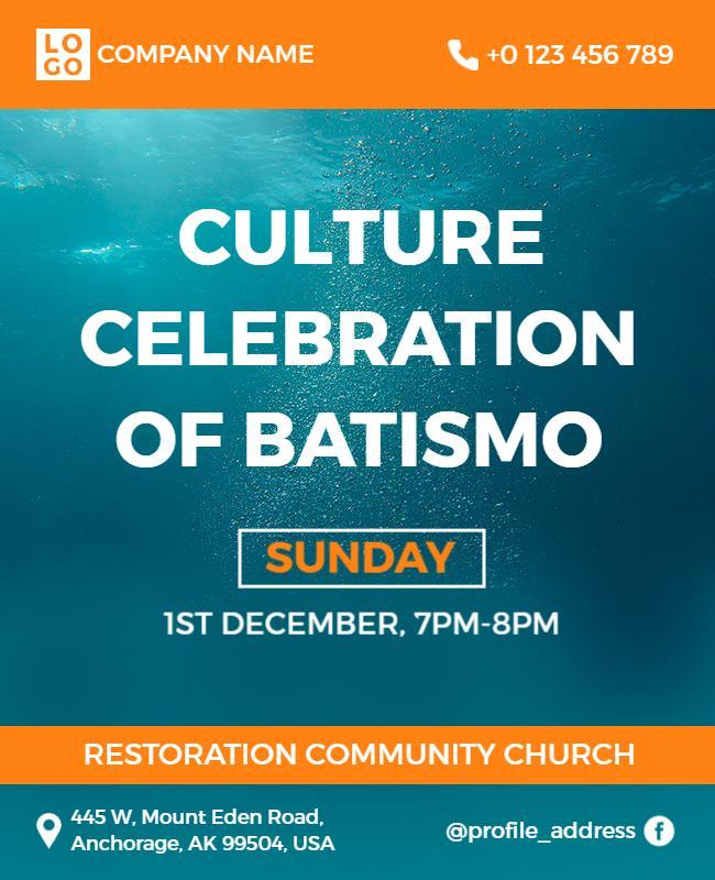 Cultural Baptism Celebration Church Event Flyer Template