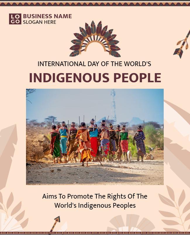 Cultural Celebration Indigenous Peoples Rights Awareness Poster Template