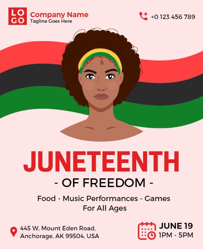 Cultural Celebration Juneteenth Freedom Fest Poster Template