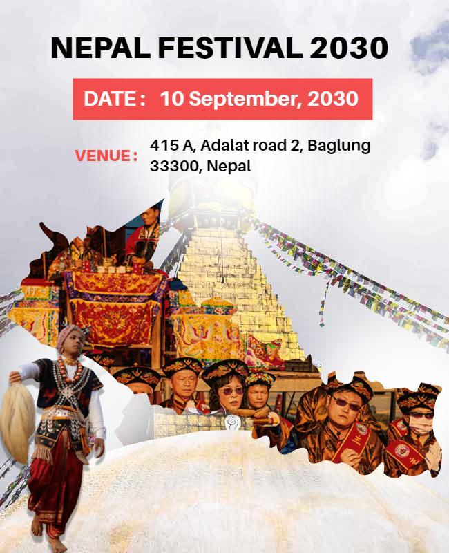 Cultural Celebration Nepal Festival 2030 Poster Template