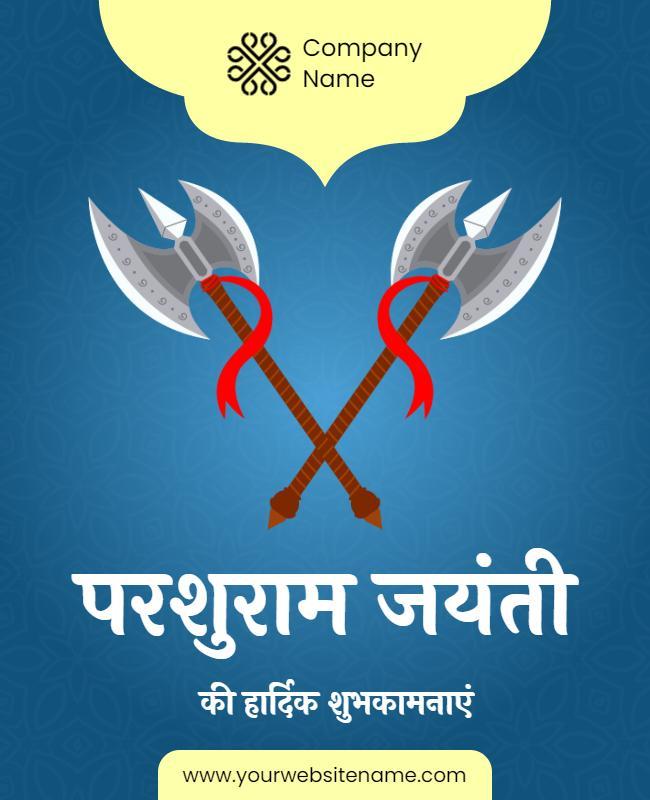 Cultural Celebration of Parshuram Jayanti with Artistic Axes Poster Template