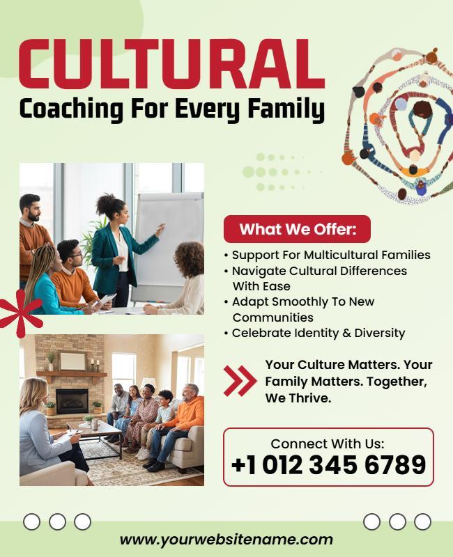Cultural Coaching Services for Families Flyer Template