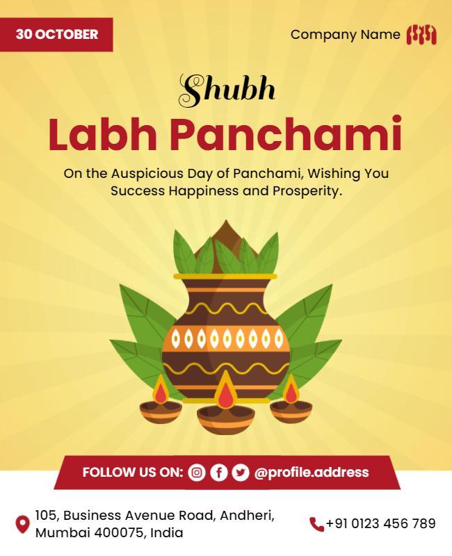 Cultural Festive Labh Panchami Celebration Poster Template