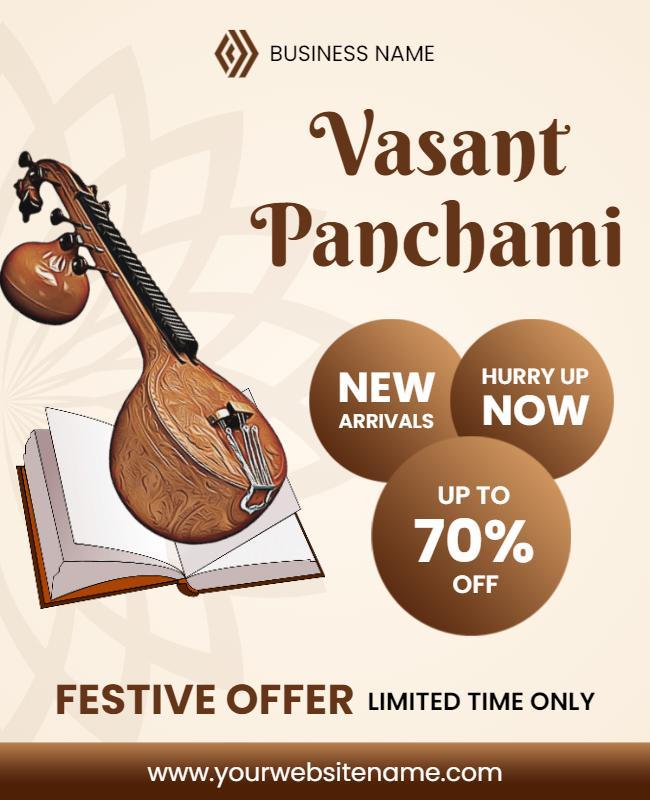 Cultural Festive Vasant Panchami Celebration Poster Template