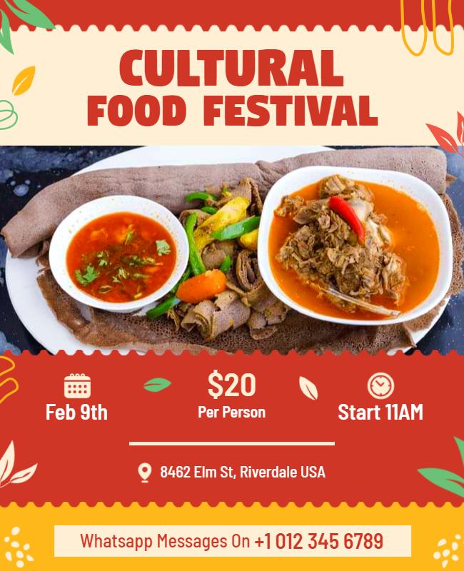 Cultural Food Festival Promotion Flyer Template