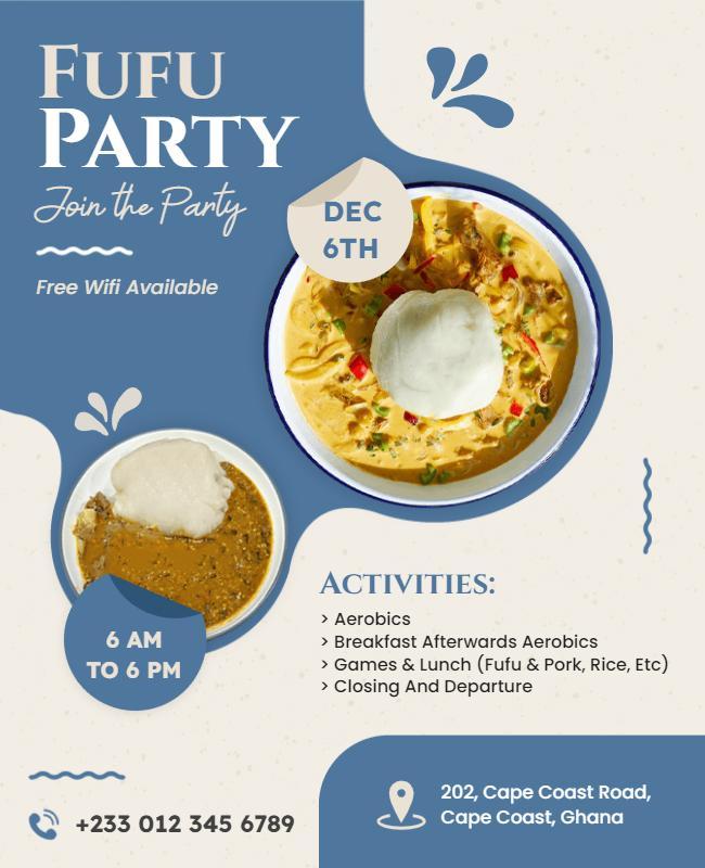 Cultural Fufu Party Event Flyer Template