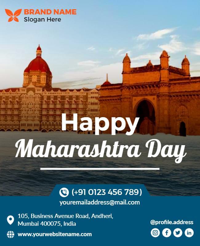 Cultural Heritage Celebration for Maharashtra Day Poster Template