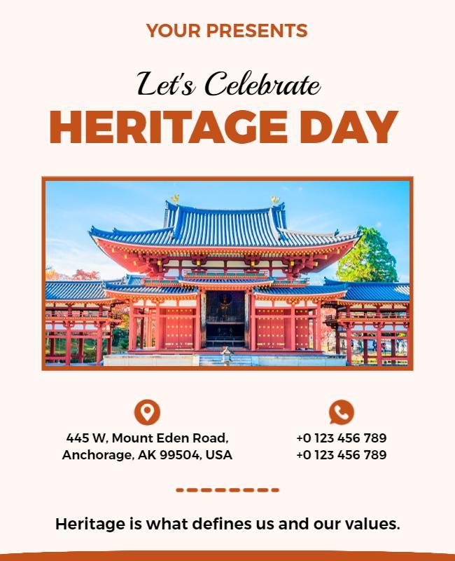 Cultural Heritage Theme Celebration Day Flyer Template