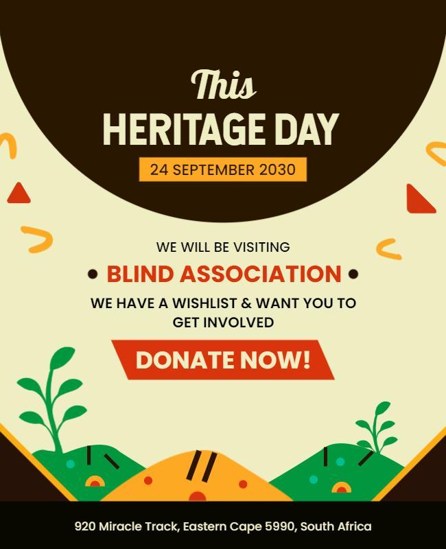 Cultural Heritage Day Fundraiser for Blind Association Poster Template
