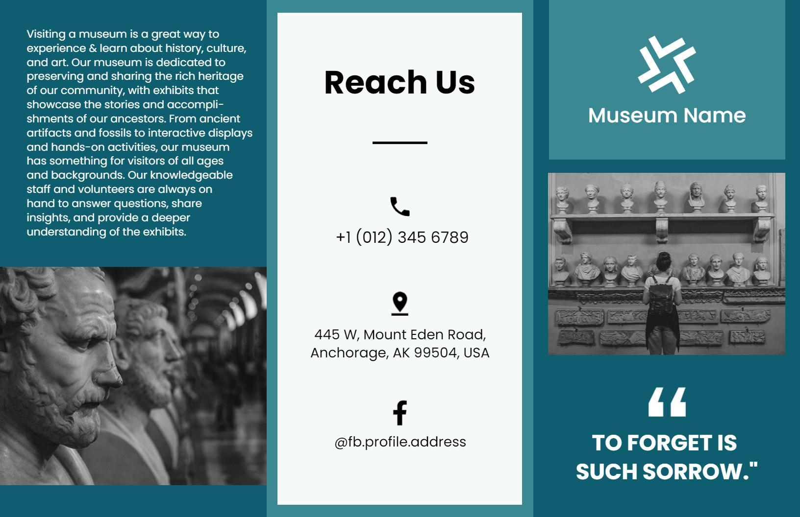 Cultural Heritage Museum Visit Information Brochure Template