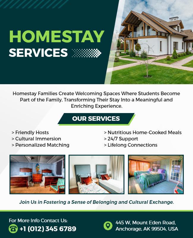 Cultural Homestay Accommodation Services Flyer Template