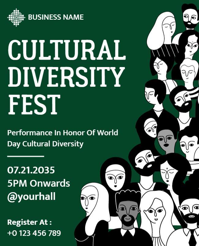 Cultural Illustration for Diversity Fest Celebration Poster Template
