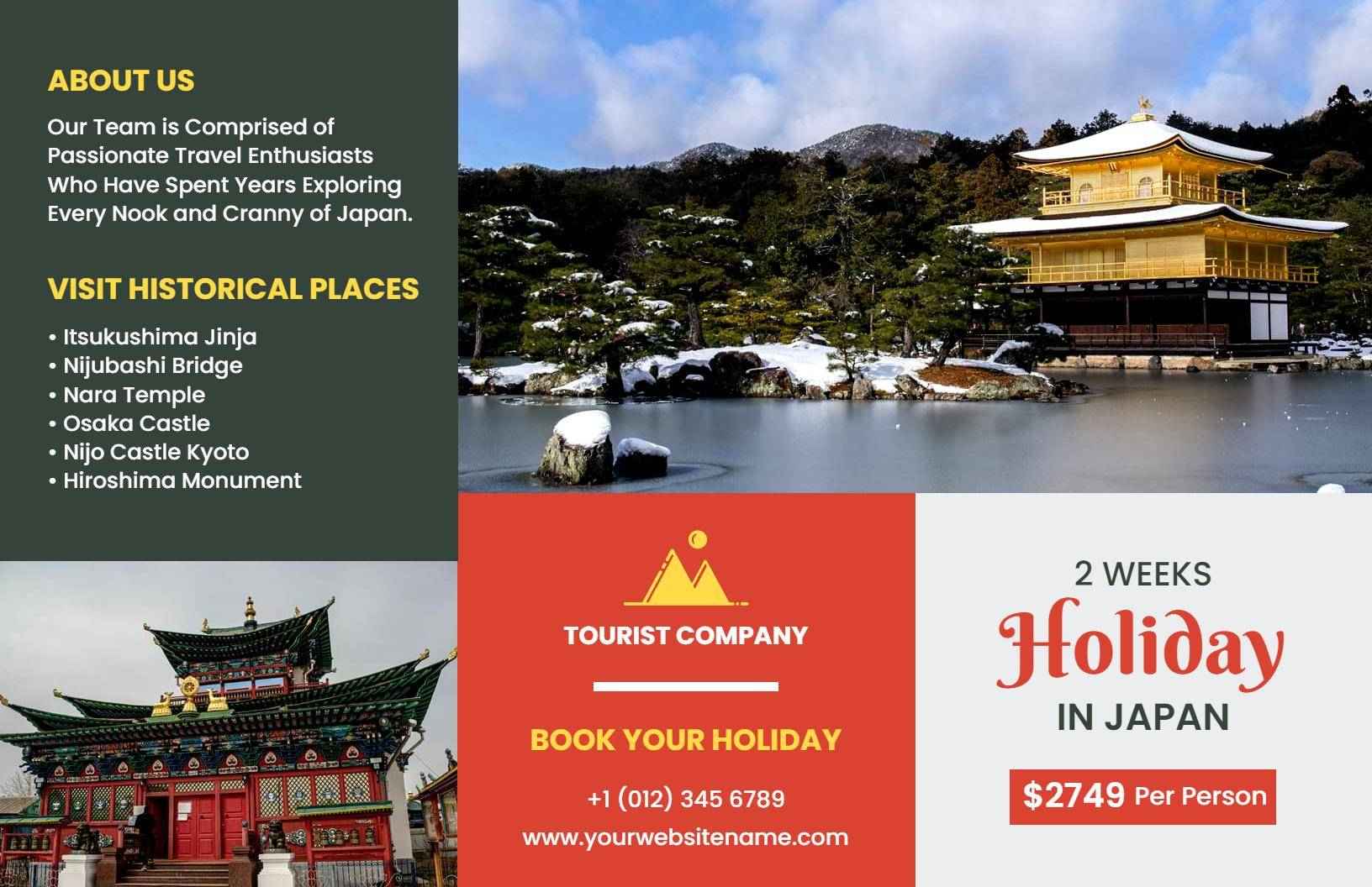 Cultural Japan Historical Tour and Holiday Package Brochure Template