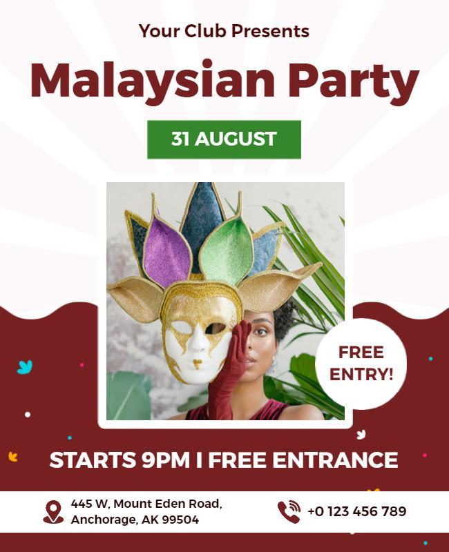 Cultural Malaysian Party Event Flyer Template