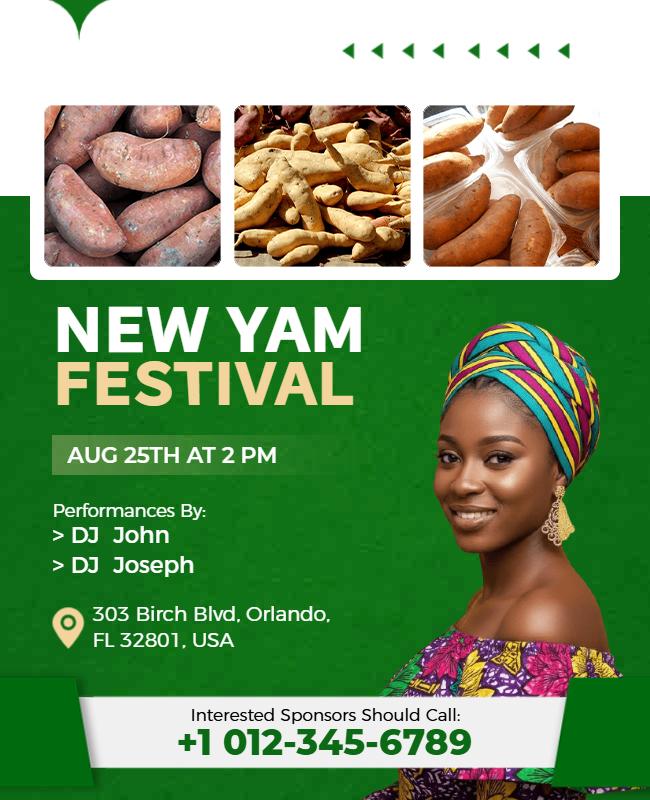 Cultural New Yam Festival Celebration Flyer Template