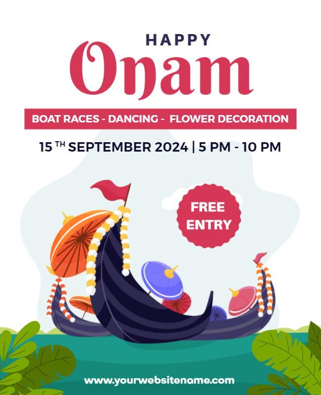 Cultural Onam Festival Celebration Flyer Template