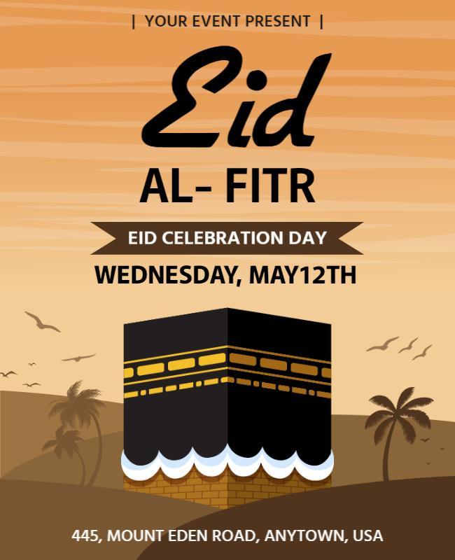 Cultural Themed Eid Al-Fitr Celebration Event Poster Template