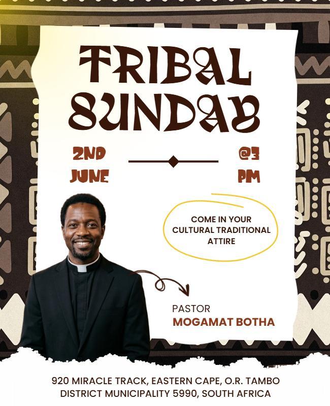 Cultural Tribal Sunday Event Flyer Template