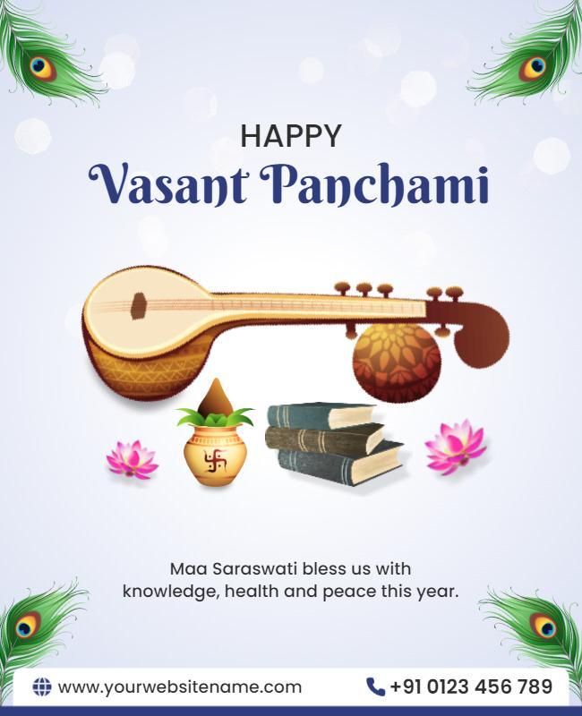 Cultural Vibrant Vasant Panchami Festival Celebration Poster Template