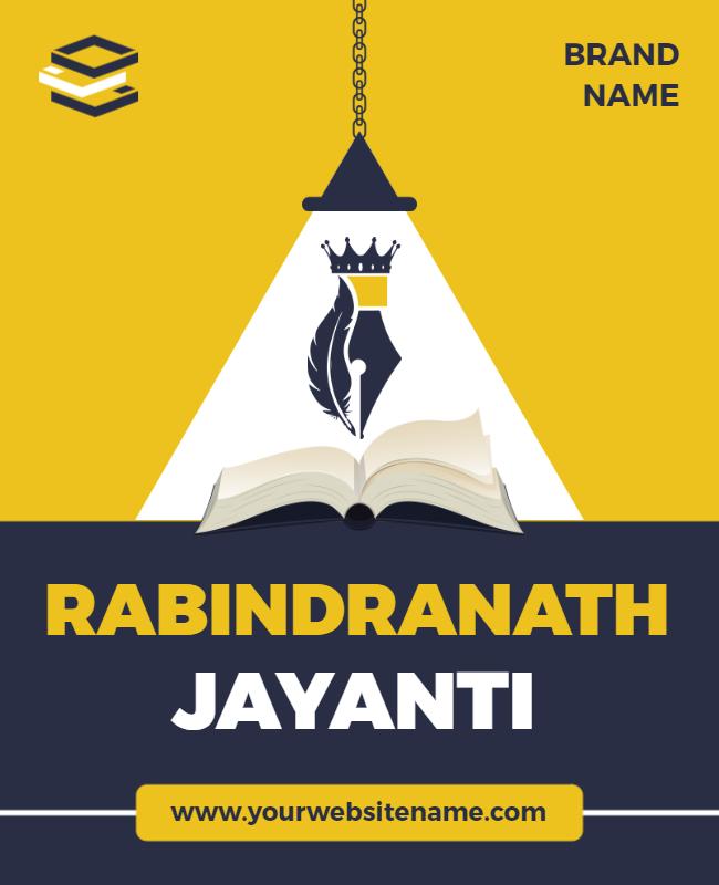 Cultural Yellow Rabindranath Jayanti Celebration Poster Template