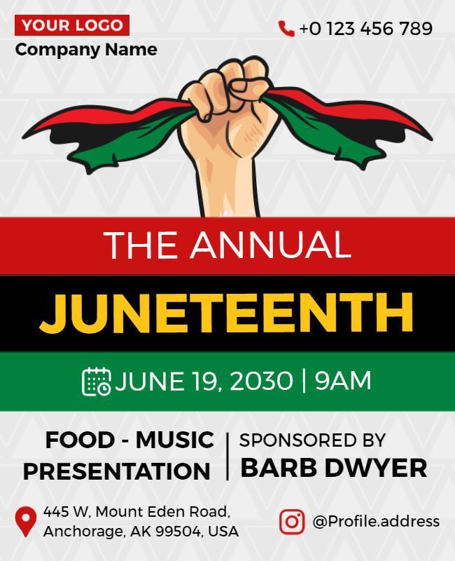 Culturally Vibrant Juneteenth Celebration Event Poster Template