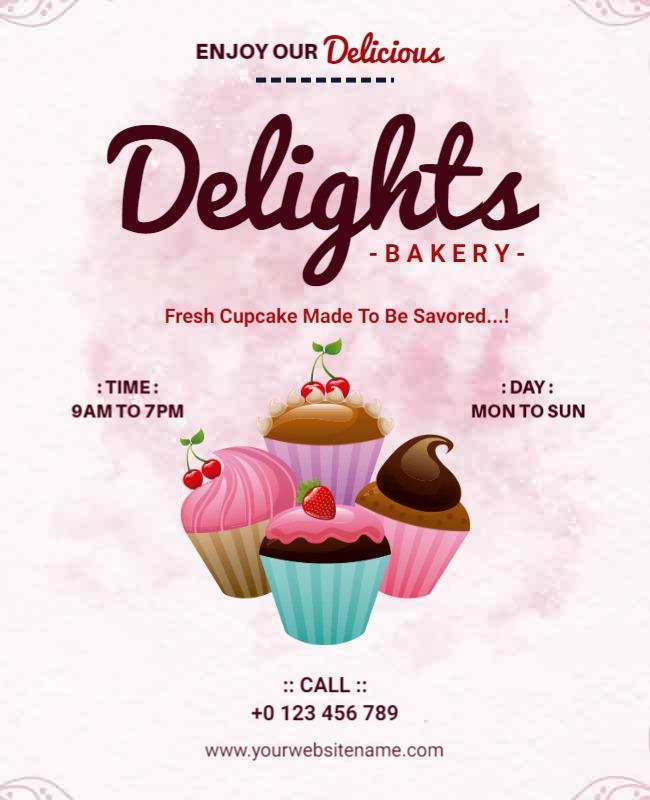 Cupcake Bakery Promotional Flyer Template