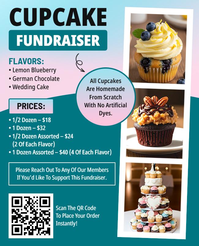Cupcake Fundraiser Event Flyer Template