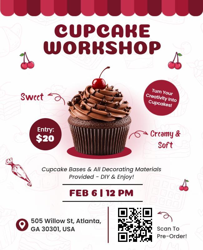 Cupcake Workshop Event Poster Template