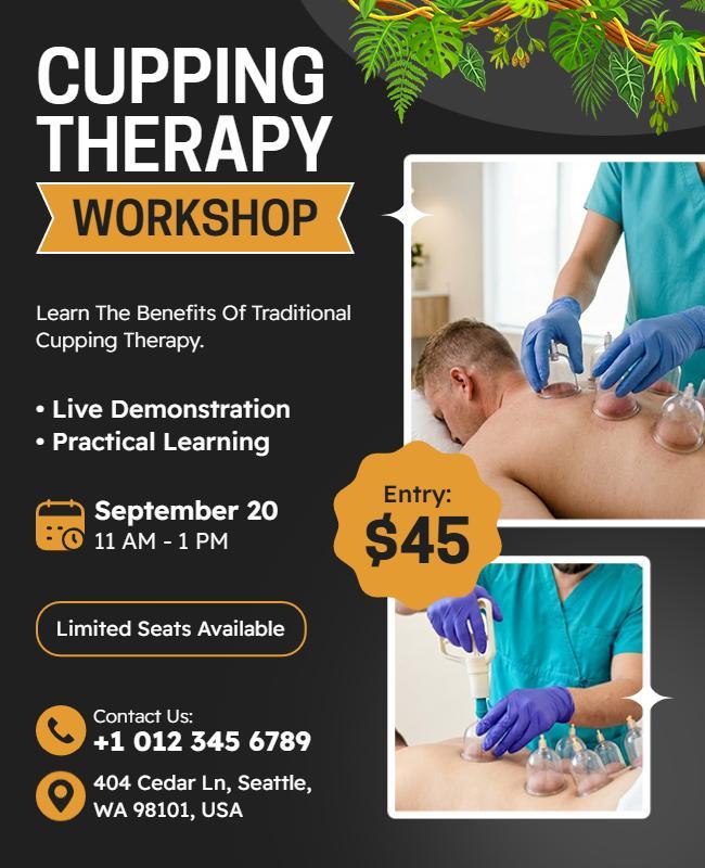 Cupping Therapy Workshop Event Flyer Template