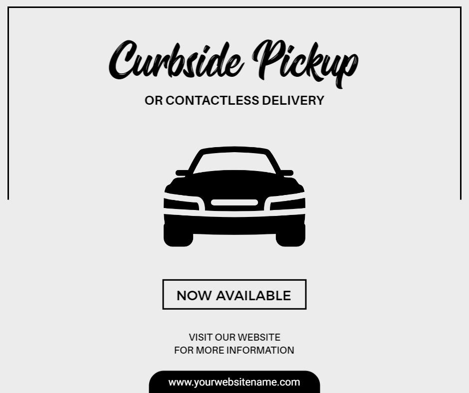 Curbside Pickup and Contactless Delivery Service Facebook Flyer Template