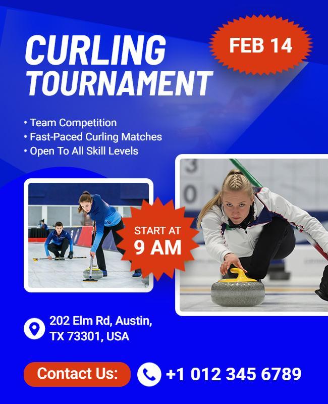 Curling Tournament Event Promotion Flyer Template