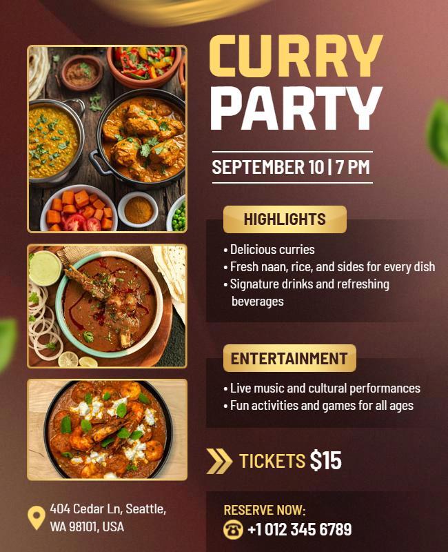 Curry Party Event Flyer Template