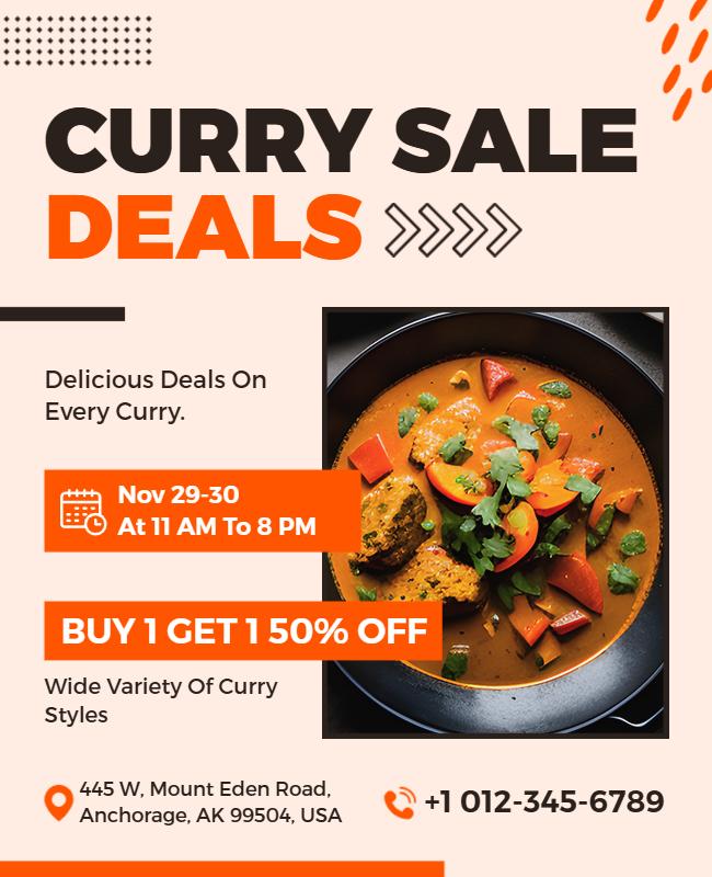Curry Sale Deals Promotional Flyer Template
