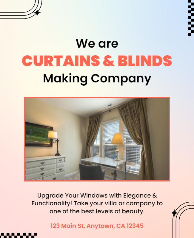 Curtains and Blinds Company Promotion Flyer Template