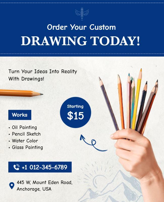 Custom Art Services Promotion Flyer Template