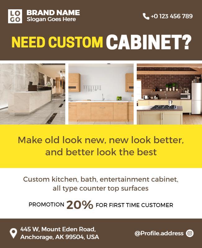 Custom Cabinetry Promotion Flyer Template