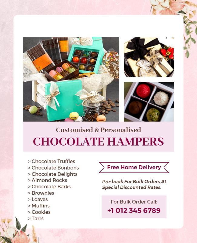 Custom Chocolate Hampers Promotion Flyer Template