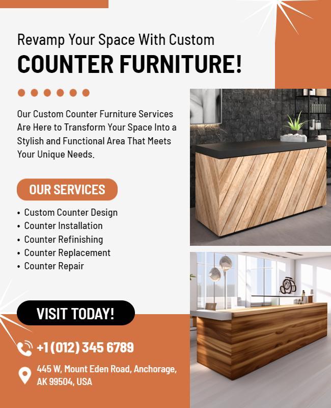 Custom Counter Furniture Service Flyer Template