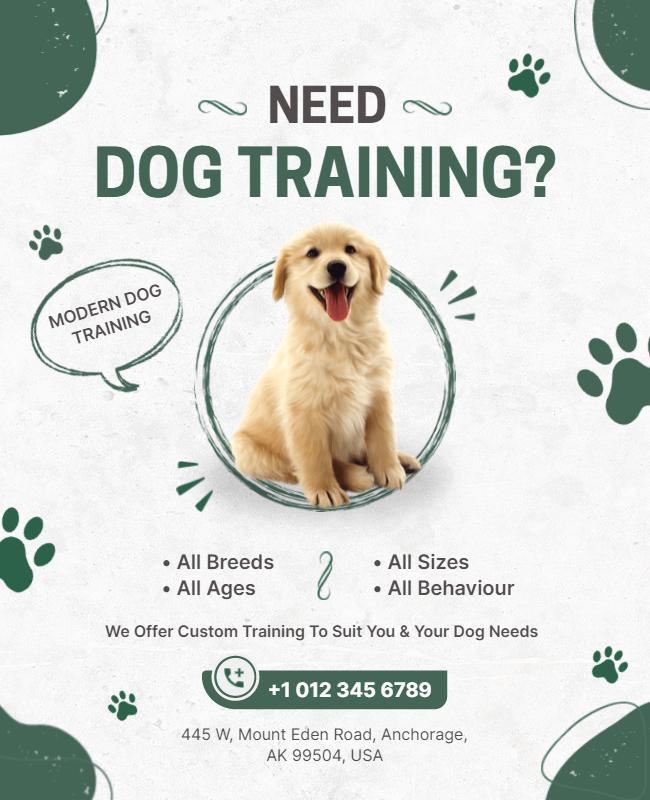 Custom Dog Training Services Flyer Template