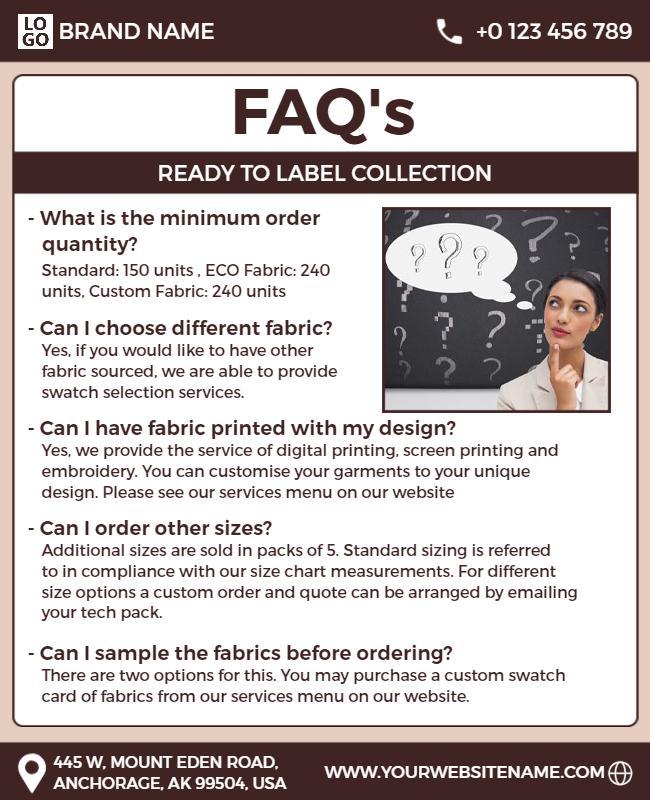 Custom Fabric Inquiry Faq Flyer Template