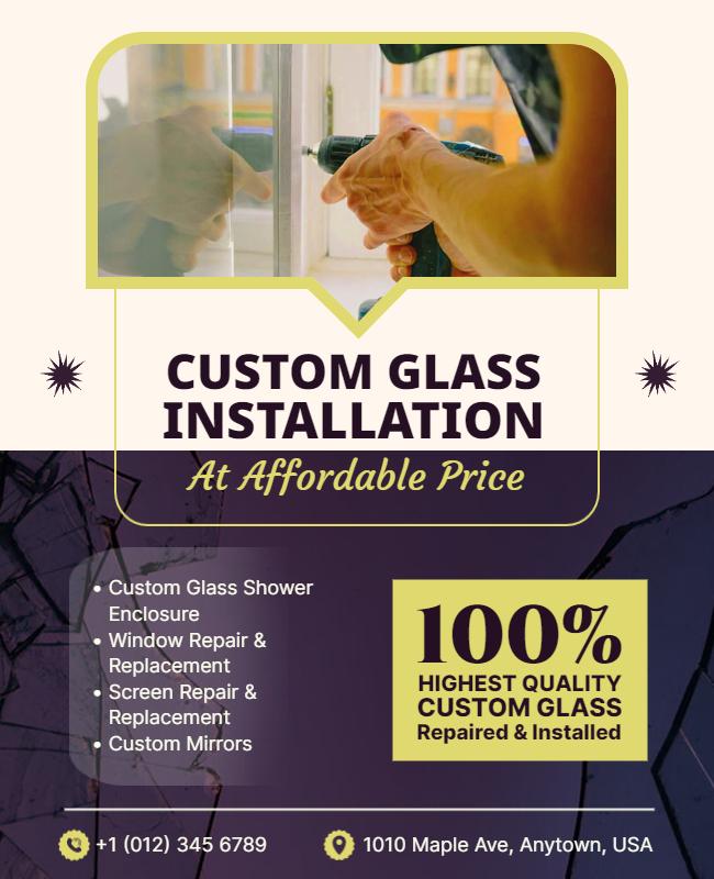 Custom Glass Installation Services Flyer Template