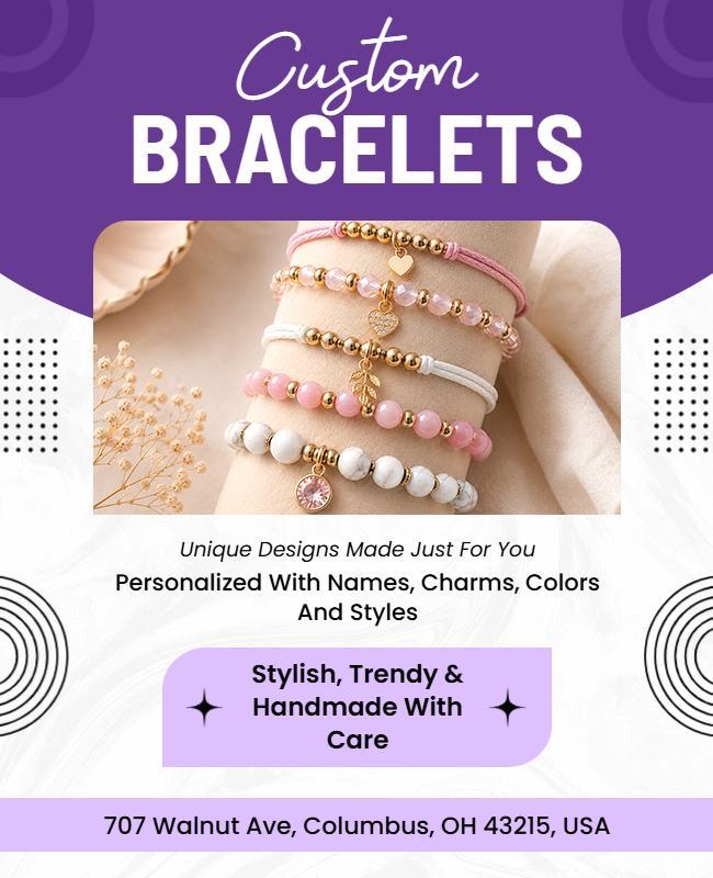 Custom Handmade Bracelets Advertisement Poster Template